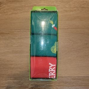 3 Pack Grinch Crew Socks Merry Christmas Holiday Shoe Size 8 - 12 Bioworld New